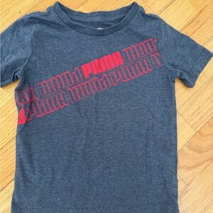 PUMA Kids Gray and Red Graphic T-Shirt boys 4